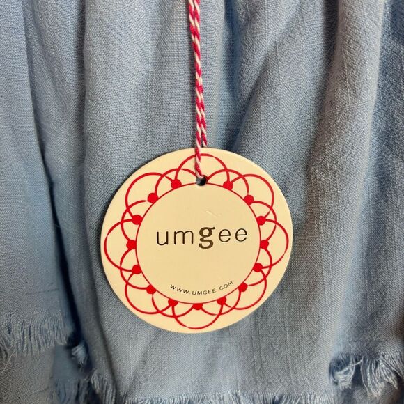 Umgee Light Blue Linen Cotton Blend Wide Leg Jumpsuit W/Pockets Size Medium NEW - Picture 4 of 6